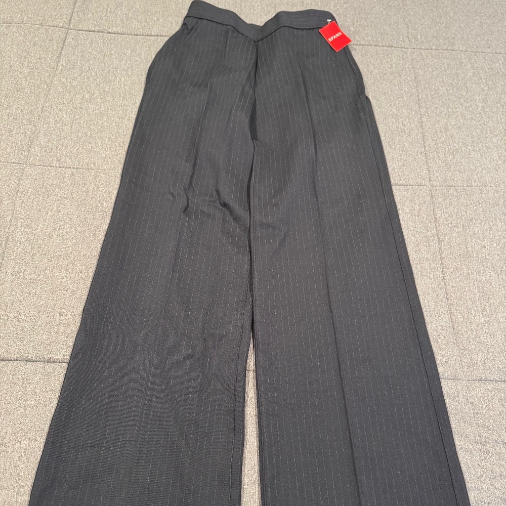 NWT - Spanx Pinstripe Ponte Perf Pant Blue/Grey Pinstripe